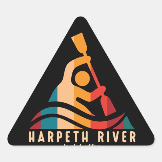 Retro Harpeth River Kayaking Dreieckiger Aufkleber (Vorderseite)