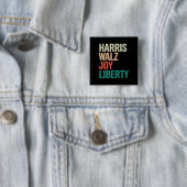 Retro Harris Waltz 2024 Harris Walz Joy Liberty Button (Beispiel)