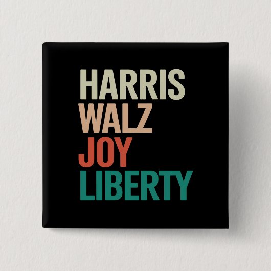 Retro Harris Waltz 2024 Harris Walz Joy Liberty Button (Vorderseite)