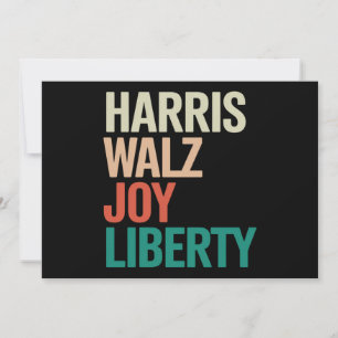 Retro Harris Waltz 2024 Harris Walz Joy Liberty Einladung