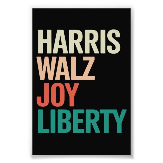 Retro Harris Waltz 2024 Harris Walz Joy Liberty Fotodruck (Vorne)