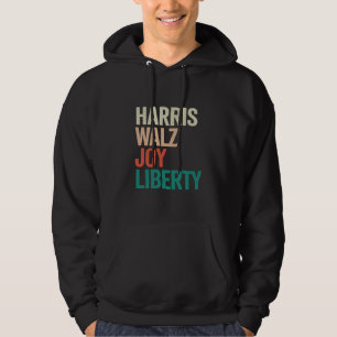Retro Harris Waltz 2024 Harris Walz Joy Liberty Hoodie