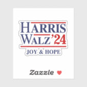 Retro Harris Walz '24 - Joy and Hope Aufkleber (Blatt)