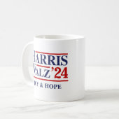 Retro Harris Walz '24 - Joy and Hope Kaffeetasse (Vorderseite Links)