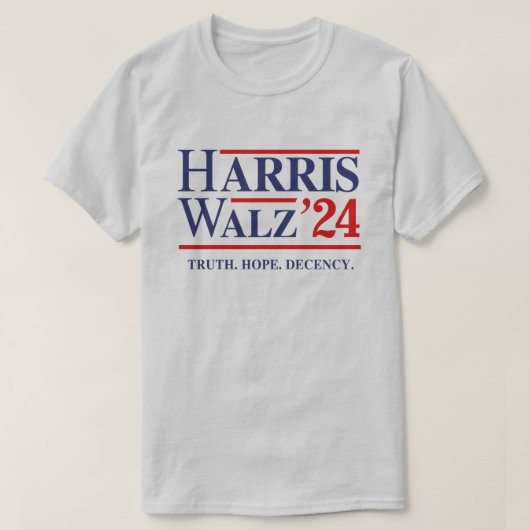 Retro Harris Walz '24 - Truth Hope Decency T-Shirt (Design vorne)