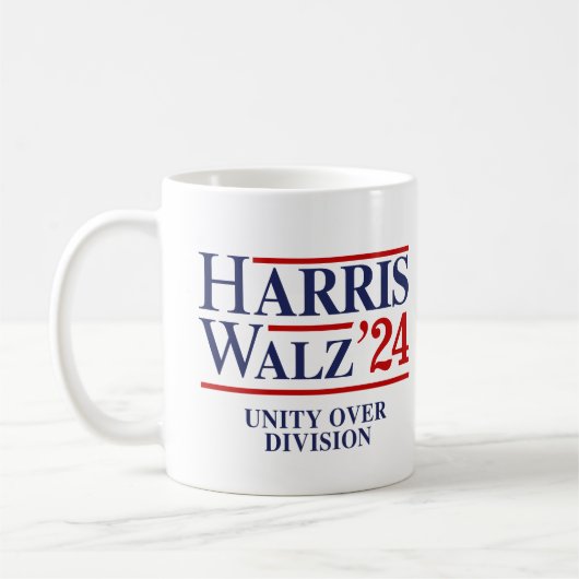 Retro Harris Walz '24 - Unity over Division Kaffeetasse (Links)