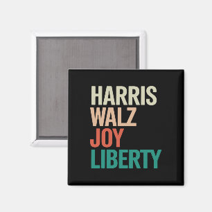 Retro Harris Walzer 2024 Harris Walz Freude Freihe Magnet