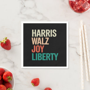 Retro Harris Walzer 2024 Harris Walz Freude Freihe Serviette