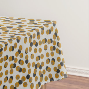 Retro Harvest Gold Mid-Century Punkte Tischdecke