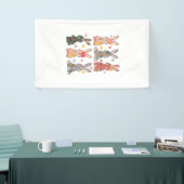 Retro-Hasen-Blumen-Hase-Ostern Da Banner (Messeveranstaltung)