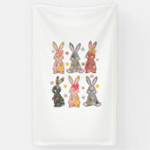 Retro-Hasen-Blumen-Hase-Ostern Da Banner (Vertikal)