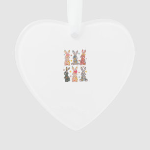 Retro-Hasen-Blumen-Hase-Ostern Da Ornament