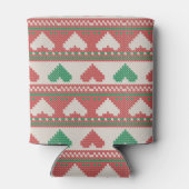 Retro hässlicher Weihnachtspullover grün rote Herz Dosenkühler (Rückseite)
