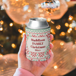 Retro-hässlicher Weihnachtspullover in Off-White Dosenkühler