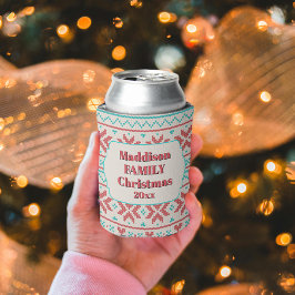Retro hässlicher Weihnachtspullover Schneeflocken Dosenkühler