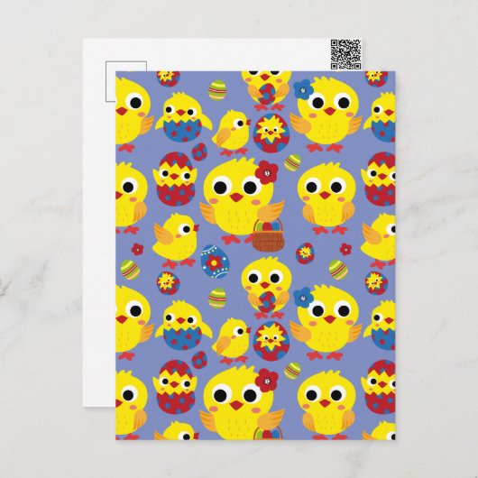 Retro Hatch Ostereier Feiertagspostkarte (Vorne/Hinten)