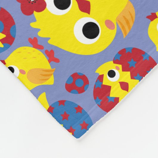 Retro Hatch Ostereier Fleecedecke (Ecke)