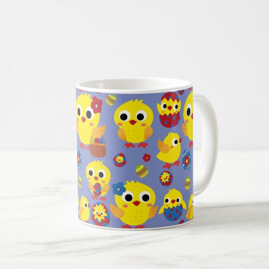 Retro Hatch Ostereier Kaffeetasse (VorderseiteRechts)