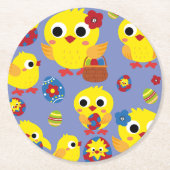 Retro Hatch Ostereier Runder Pappuntersetzer (Vorderseite)