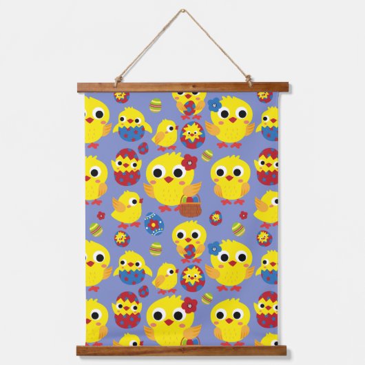 Retro Hatch Ostereier Wandteppich Mit Holzrahmen (Vorderseite)