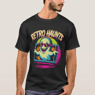 Retro Haunts 80er Ghost Shirt   Funny Vaporwave Ha