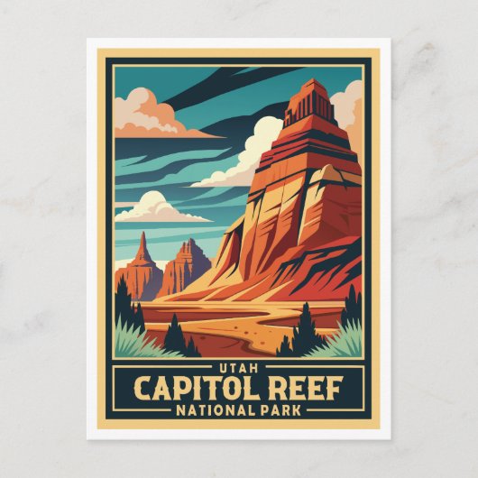 Retro Hauptstadt Reef Nationalpark Postkarte (Vorderseite)