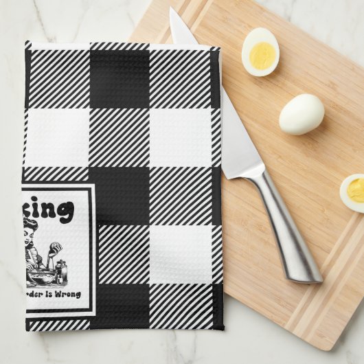 Retro Hausfrau Backen Spaß Handtuch (Viertel Falte)