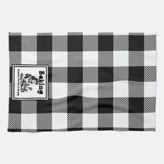 Retro Hausfrau Backen Spaß Handtuch (Horizontal)