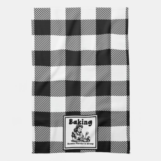 Retro Hausfrau Backen Spaß Handtuch (Vertikal)