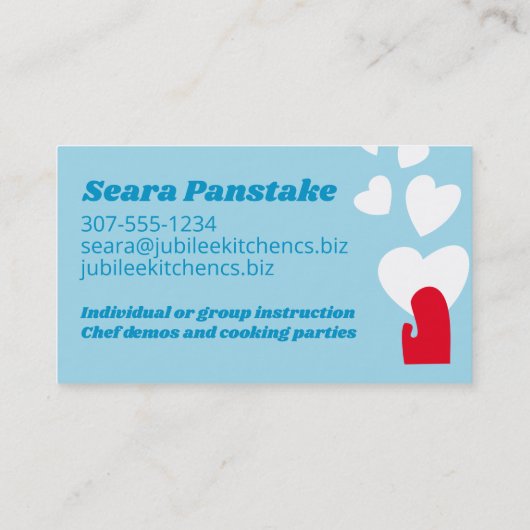 Retro Hausfrau Backofen Kochklasse Koch Visitenkarte (Rückseite)