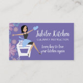 Retro Hausfrau Backofen Kochklasse Koch Visitenkarte (Vorderseite)
