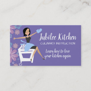 Retro Hausfrau Backofen Kochklasse Koch Visitenkarte