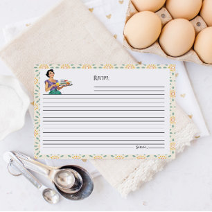 Retro-Hausfrau-Brautparty-Rezeptkarten Postkarte