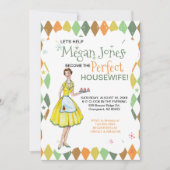 Retro Hausfrau Bridal Dusche Einladung (Vorderseite)