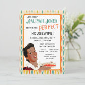 Retro Hausfrau Bridal Dusche Einladung (Stehend Vorderseite)