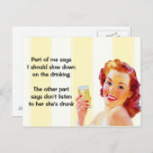 Retro Hausfrau Funny Quote Postkarte (Vorne/Hinten)