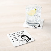 Retro Hausfrau Funny Tequila Kaffee Pep Zitat Rechteckiger Pappuntersetzer (Vor Ort)