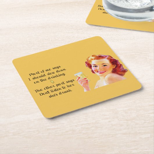 Retro Hausfrau Funny Zitat trinken Untersetzer (angewinkelt)