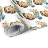 Retro Hausfrau Geschenkpapier (Rolleneckpunkt)