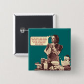 Retro Hausfrau-Knopf - Sleepytime Kuchen Button (Vorne & Hinten)