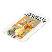 RETRO-HAUSFRAU LUSTIGER MAGNET (Linke Seite)