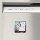 Retro Hausfrau Magnet (In Situ (Geschirrspüler))
