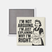Retro-Hausfrau-Magnet lustig Magnet (Vorderseite/Rückseite)