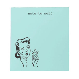 Retro-Hausfrau Notiz an mich selbst Vintage-Aqua-N Notizblock