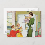 Retro Hausfrau Postkarte (Vorne/Hinten)