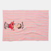 Retro Hausfrau Rock Out mit Crock Out Geschirrtuch (Horizontal)