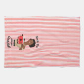 Retro Hausfrau Rock Out mit Crock Out Geschirrtuch (Horizontal)