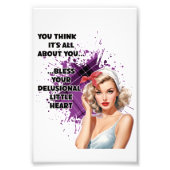 Retro Hausfrau Spaß Blonde Button-up Girl Fotodruck (Vorne)