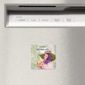 Retro Hausfrau Sun Hat Cocktail Blume Magnet (In Situ (Geschirrspüler))