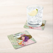 Retro Hausfrau Sun Hat Cocktail Blume Rechteckiger Pappuntersetzer (Vor Ort)